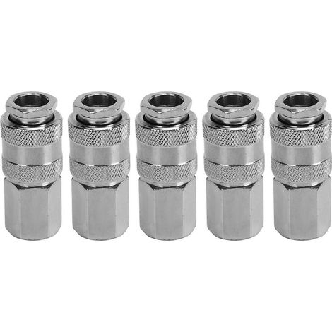 Raccord rapide pour outils pneumatiques 1/4 pouce NPT, lot de 5, durable, anti-fuite et à filetage femelle. (1/4)