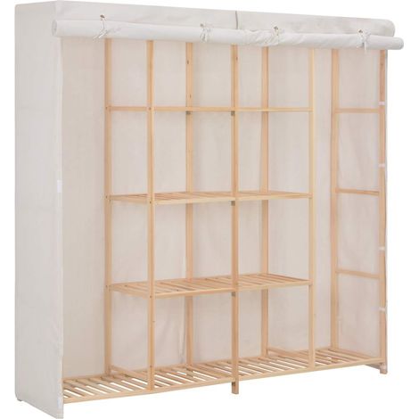 Wardrobe White 173x40x170 cm Fabric vidaXL