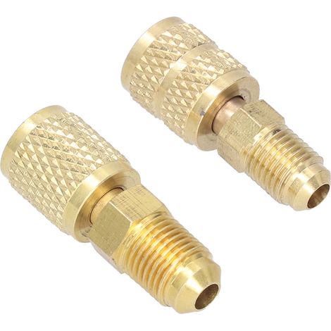 Adaptateur R410 vers R22 1/4 SAE climatisation, tête de conversion haute pression, raccord interface universel pour recharge fluide frigorigène, connecteur mâle-femelle, acier robuste. (1/5)