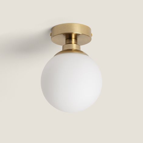 Lámpara de Techo Metal y Cristal Moonlight Brass 1 Foco Dorado (1/5)