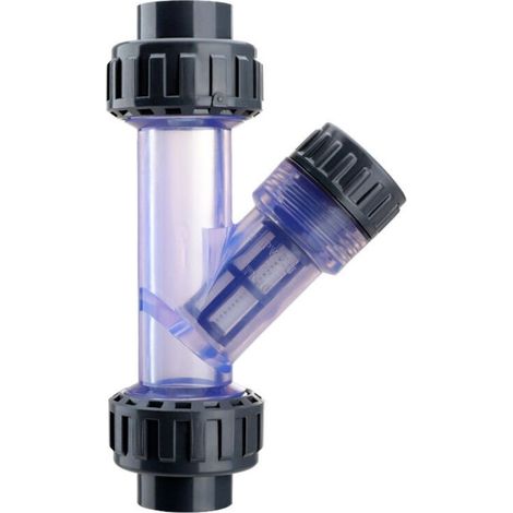 Filtre en Y en PVC transparent facile à installer pour aquarium 1 pouce (1/4)