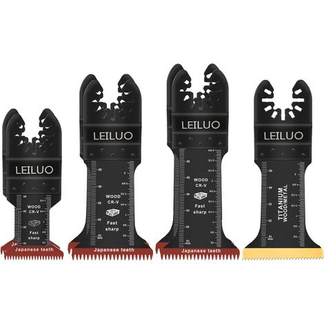 Lames Multitool Extra Longues 7 Pièces 70mm Dents Japonaises et 55mm Lames Oscillantes Titane pour Bois avec Clous Lame de Scie Oscillante Compatible avec les marques et autres (1/5)