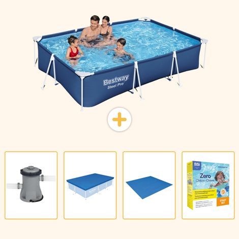 Bestway Bestway Steel Pro Rectangulaire - 300x201x66 cm - 5-pièces S198 (1/5)
