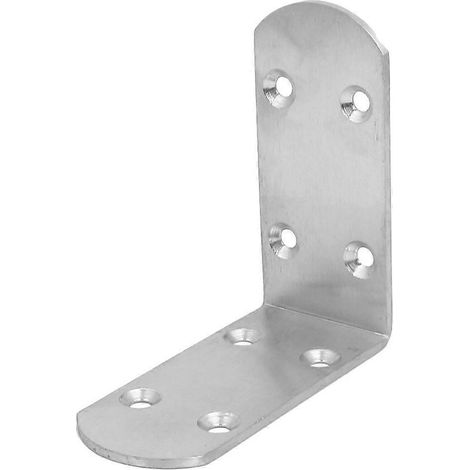 Support d'étagère robuste en acier inoxydable de 85 mm, en forme de L, avec renfort à 90° et épaisseur de 3 mm. (1/3)