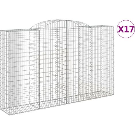 Maison Exclusive - Cesti Gabbioni ad Arco 17 pz 300x50x180/200 cm Ferro Zincato