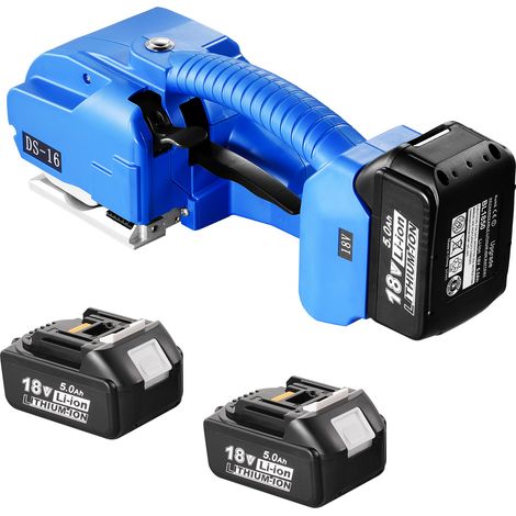 VEVOR Machine de Cerclage de Soudage JD16 Outils de Cerclage Electriques 11-16 mm Portative Presse a Balles 60-2800 N Alimentation par Batterie 3000 mAh pour Emballage Automatique Sangle PP / PET