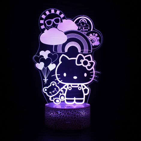 Lampe Veilleuse Chat - 16 Couleurs Changeantes Avec Télécommande - Réglage Progressif Et Minuterie - Pour Chambre Enfants Et Adultes - 1 Pièce (1/5)