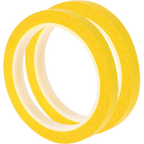 2 Rollen dunkelgelbes Whiteboard-Klebeband, hitzebeständig, für 5S-Transformator-Motorkabel, 10 mm x 50 m