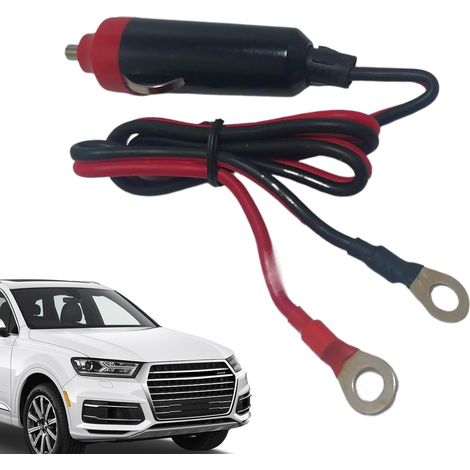 Cable de extensión para automóvil con conector macho estable de 12 V, cable con fusible, diseño estable de baquelita, ideal para mantenimiento de vehículos, aficionados y principiantes. (1/5)