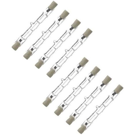 Confezione da 8 lampadine alogene a penna dimmerabili R7S da 118 mm, 300 W, AC220-240 V, attacco J118, faretti alogeni lineari per illuminazione di esterni, sicurezza e stradale. (1/5)
