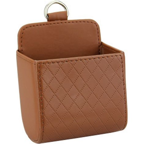 Sac de rangement pour voiture, sac de rangement en cuir PU pour grille d'aération de voiture (1/5)