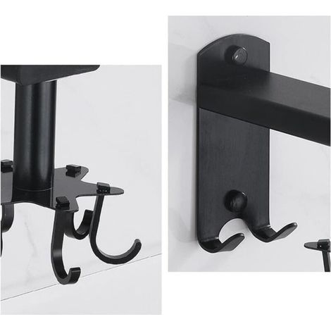 360° Rotating Wall Hook for Kitchen – 6 Stainless Steel Hooks, Space-Saving Wall Mount, Easy Installation