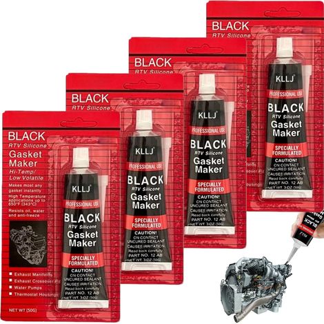 Pâte à Joint Moteur,4pcs Silicone Haute Température,Joint Carter Huile Moteur,Joint Silicone Noir,Carburateur Mastic en Silicone,Pate a Joint Carter,Joints Mécaniques de Moteur Automobile (1/5)