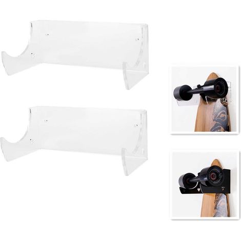 Porte Skateboard en Acrylic avec Supports Muraux 2 Pièces pour Stockage et Organisation (1/4)