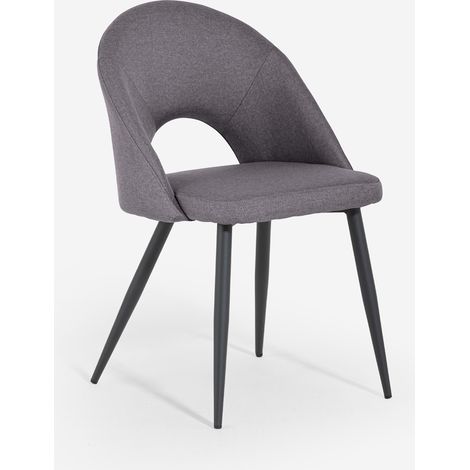 Sedia imbottita elegante di design per cucina e sala da pranzo Jarla - Grigio Scuro