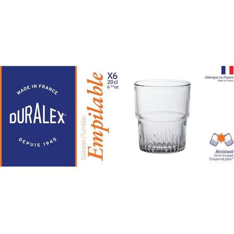 6 x verres EMPILABLE - 20cl - Duralex
