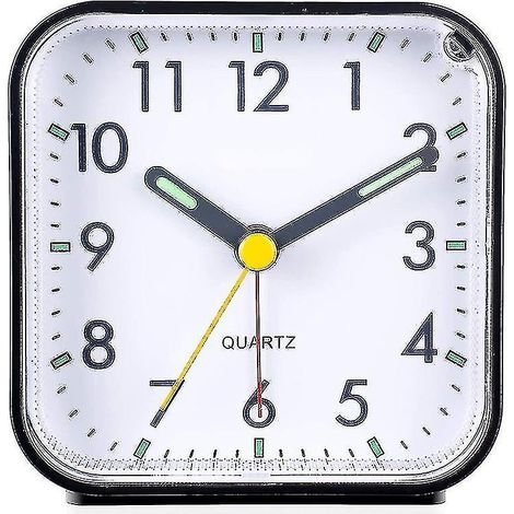 Réveil silencieux, réveil électrique de chevet, blanc. (1/4)