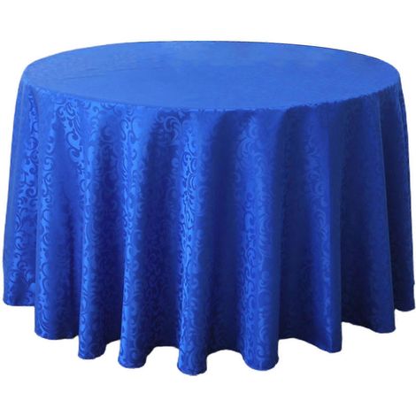 Runde, maschinenwaschbare Tischdecke für Zuhause, aus fleckenabweisendem Polyester mit sauberen Kanten, Königsblau – 180 cm (1/5)