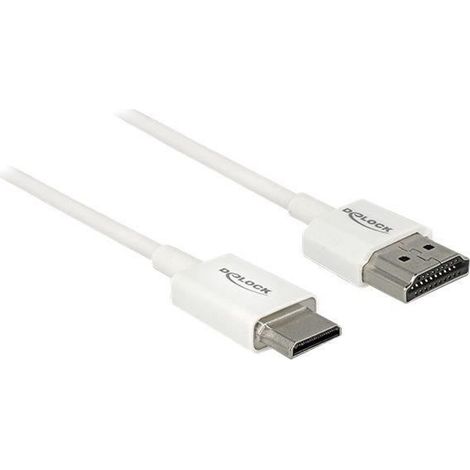 Cavo HDMI mini (M) per HDMI (M) 1 m tripla coppia schermata bianca supporto 4K - DELOCK