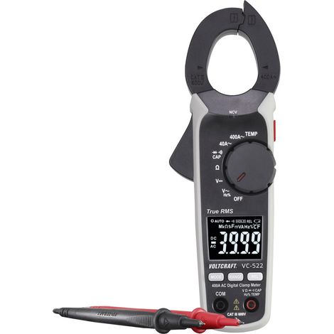 VOLTCRAFT VC-522 (ISO) Stromzange kalibriert (ISO) digital CAT III 600 V Anzeige (Counts): 4000 (1/5)