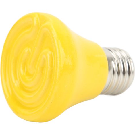 Ampoule chauffante en céramique 25W pour reptiles, lampe infrarouge pour amphibiens et lézards, 220-240V, émission de chaleur jaune. (1/5)