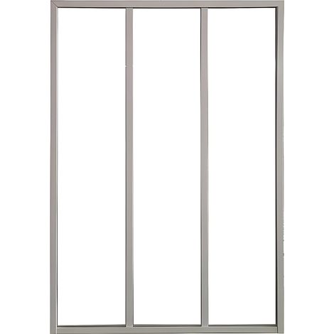 Vente-Unique – Verrière atelier en aluminium thermolaqué blanc 90 x 105 cm – Verre trempé 4 mm – Installation facile sur supports métal, bois, ciment
