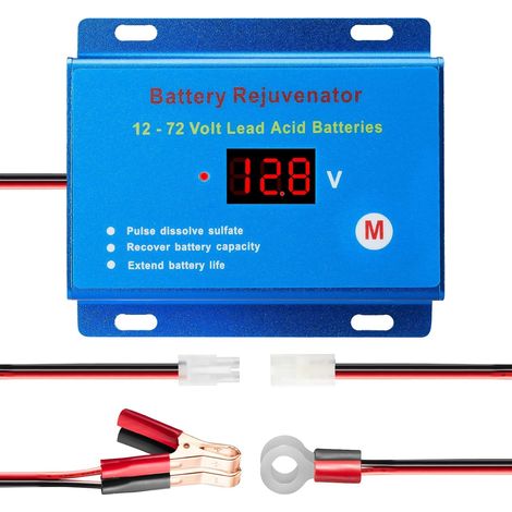 Désulfateur de Batterie 12V–72V pour Batteries au Plomb – Régénère et Prolonge la Vie des Batteries AGM, Gel, VRLA, SLA, Inondées – Idéal pour Voiture, Camping-Car, Solaire, Marine, Golf Cart (1/5)