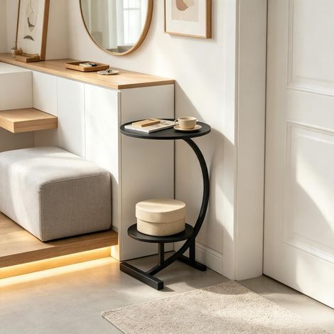 Comodino moderno, tavolino laterale, tavolino laterale semplice, tavolino compatto, tavolino da caffè, tavolino laterale accanto al divano (solo con tavolino laterale) (1/5)