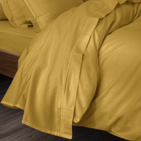 Drap plat percale de coton peigné "Julian" toutes dimensions Coton Pur - Julian Mangue - 270 x 300 cm pour lit King size