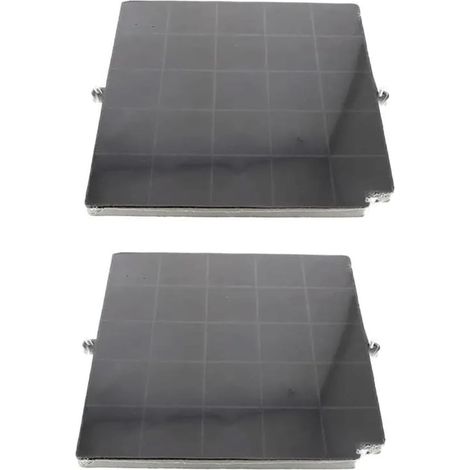 Lot de 2 Filtre à charbon, 260x256x17 mm, Type F16, Pour hotte aspirante