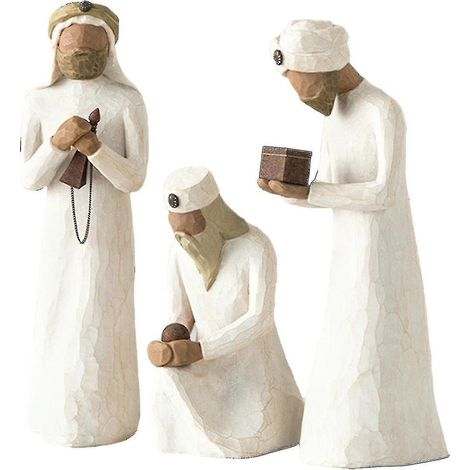Crèche des Rois mages par Willow Tree, sculptée et peinte à la main. (1/3)