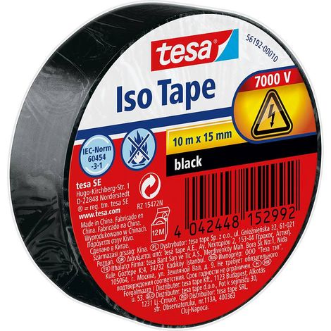 Tesa ISO TAPE cinta aislante eléctrica negra 15 mm x 10 m (1/3)