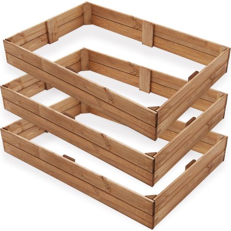 Carré potager eb bois surélvé 3 pièces Jardinière Chassis