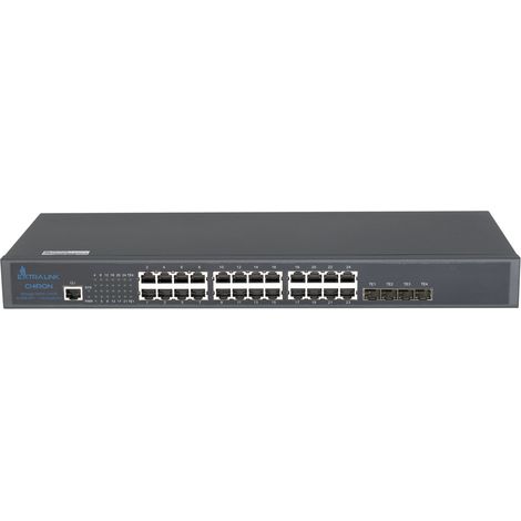 Switch Extralink Chiron, 24x Rj45 1000mb/s, 4x Sfp+, L3, Gestionado (1/5)