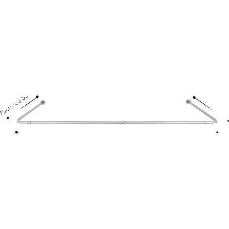 Tringle de Douche, Design Monté au Mur, Longueur Ajustable, Argent (1/2)
