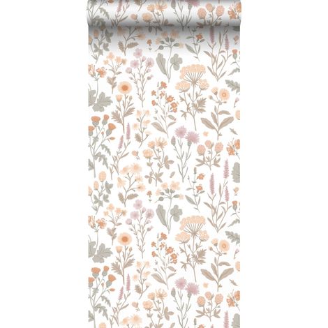 papier peint fleurs des champs violet clair, terracotta, jaune et vert  - Sanders & Sanders (1/5)