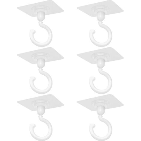 Set di 6 ganci adesivi girevoli per soffitto e parete - Versatili per cucine e bagni (1/4)