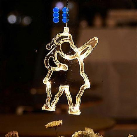 Lampe de Noël LED Flocon de neige Père Noël à ventouse, décoration de fenêtre pour la maison, Noël, Nouvel An, 6 (1/5)