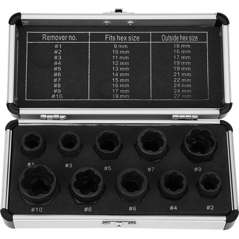 Coffret en aluminium de 10 extracteurs d'écrous et de boulons cassés (1/5)
