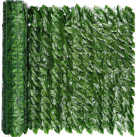 Panneau de brise-vue artificiel pour clôture ou terrasse, 100x300cm, vert, feuillage synthétique pour intimité et décoration extérieure (1/5)