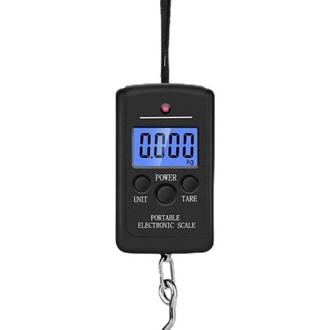 Portable Personal Scale Electronic Scale 40 Kg Backlit LCD Screen Luggage Scale Black (1/4)