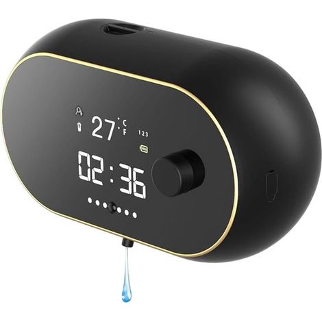 Distributeur de savon automatique mural 450 ml - Mousse noire - Rechargeable par USB, idéal pour la cuisine et la salle de bain (1/5)