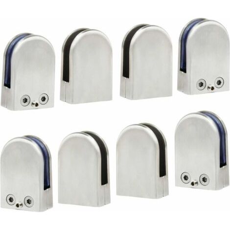 8 PCS (10-12mm) Pince à Verre Porte-Verre En Acier Inoxydable 304 Support de Serrage Clamp Clip Plat Main Courante Fenêtre Balustrade Réglable Escalier Salle de Bains (1/5)