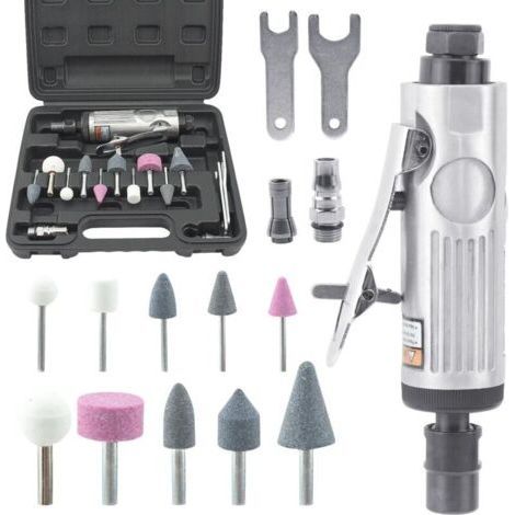 16 Piece Air Die Grinder Kits, 25000RPM Mini Pneumatic Straight Die Grinder for Tire Repair and Other Applications (1/5)