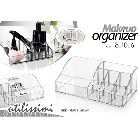 Organizer Bagno Makeup Portatrucchi Trasparente 17 x 9 x 6 cm