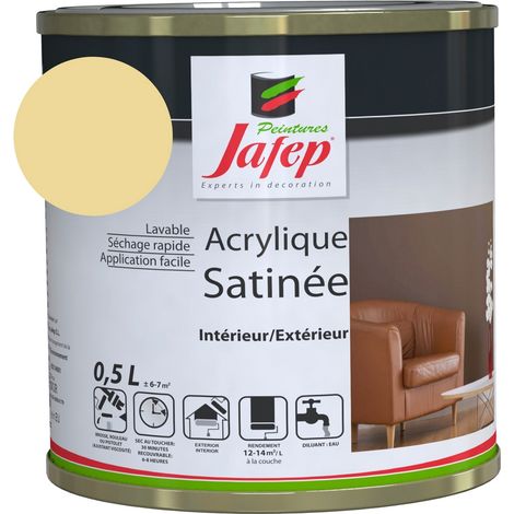 Peinture acrylique satinée vanille Jafep 0,5 L (1/4)