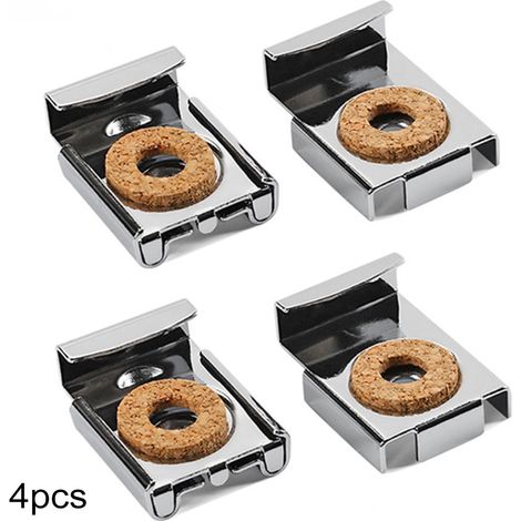 Fixation Pour Miroir En Verre - Kit De Fixation Murale Sans Cadre - Convient Verre 4 À 6 mm - Charge Maximale 10 kg - 4 Pièces (1/5)