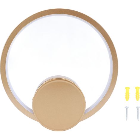 Ortviai Applique murale LED ronde moderne en fer – 22 cm, lumière chaude et douce pour chambre, couloir ou escalier (1/5)