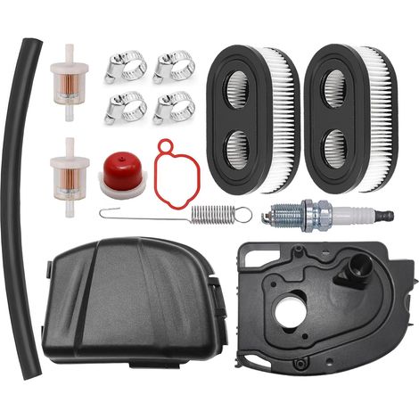 Base de filtre à air 595661 et couvercle de filtre à air 595658 de rechange pour moteur Briggs 093J02 09P700 09P702 103M02 104M02 104M05 pour tondeuse à gazon BS 594106 Filtre à air avec kit