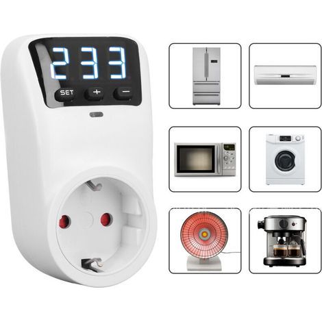 Digital display surge protector, voltage protection socket for household appliances, refrigerators, air conditioners, EU plug 230V 16A 3680W (1/4)